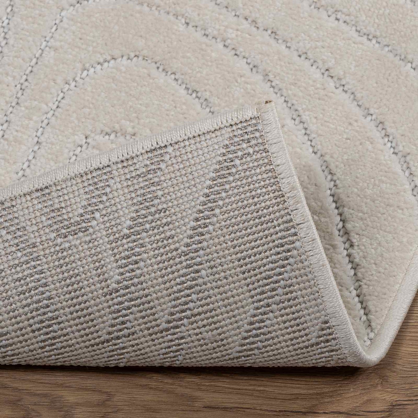 Tapis de zone carré HUARTE Crème 200 x 200 cm