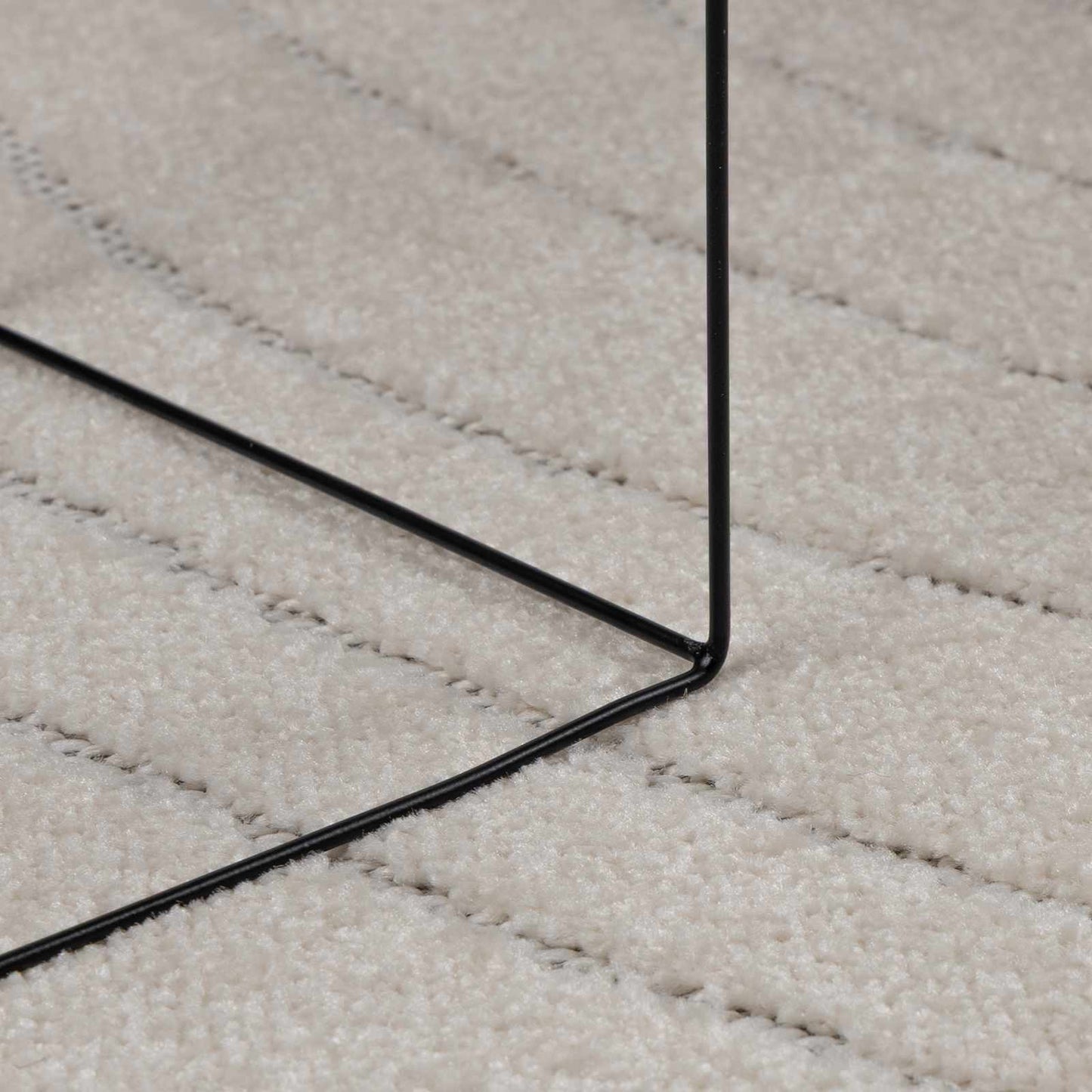 Tapis de zone carré HUARTE Crème 200 x 200 cm