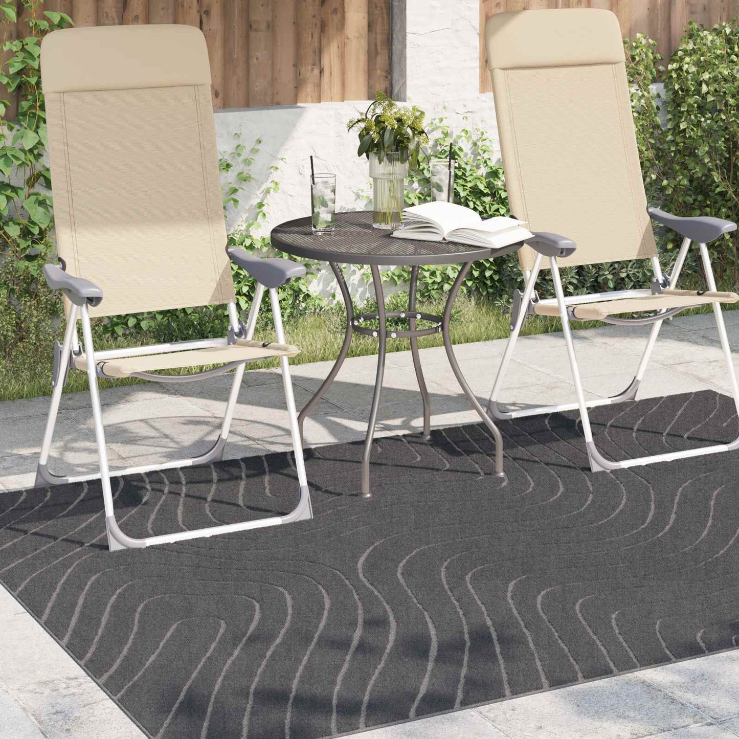 Area Rugs HUARTE Anthracite 170 x 120 cm Polyester