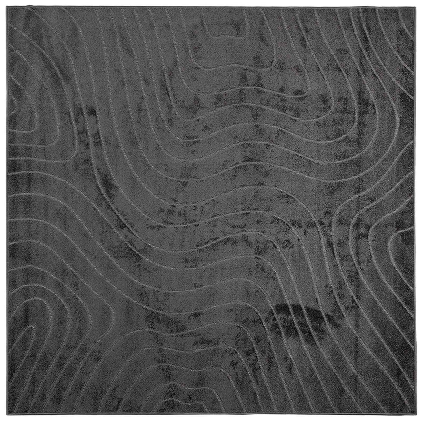 Bereichsteppiche HUARTE Anthrazit 120 x 120 cm Polyester
