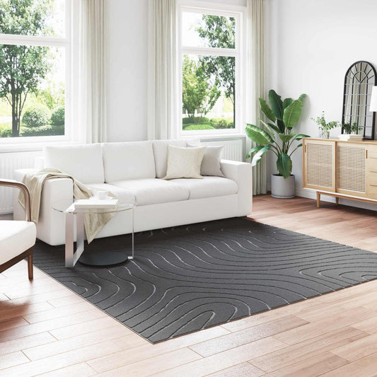 Bereichsteppiche HUARTE Anthrazit 240 x 240 cm Polyester