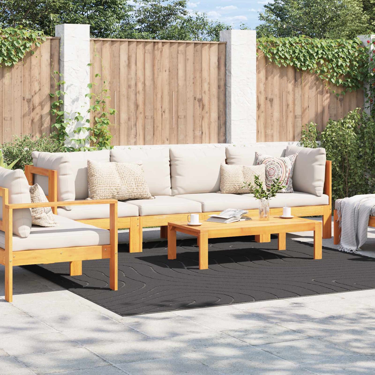 Tapis HUARTE Anthracite 240 x 240 cm Polyester