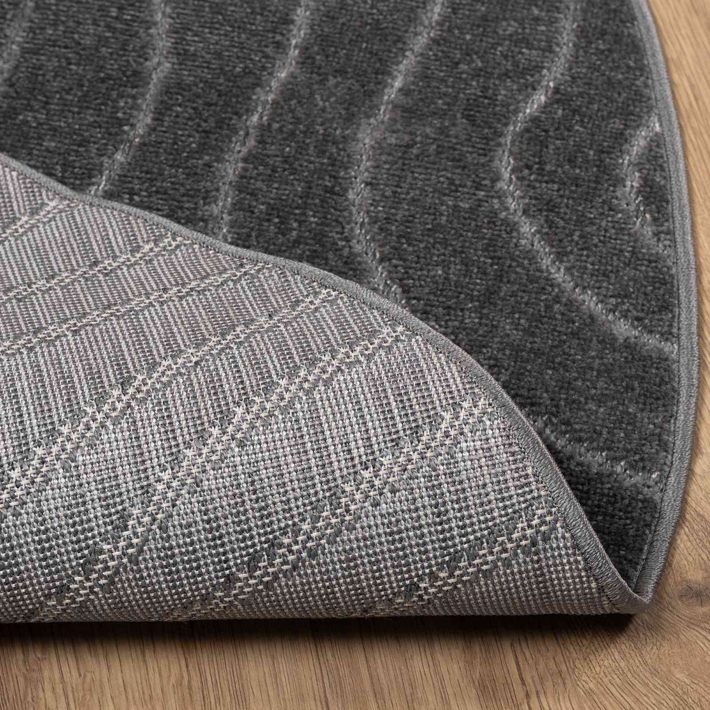 Bereichsteppiche Rund HUARTE Anthrazit Ø 120 CM Polyester