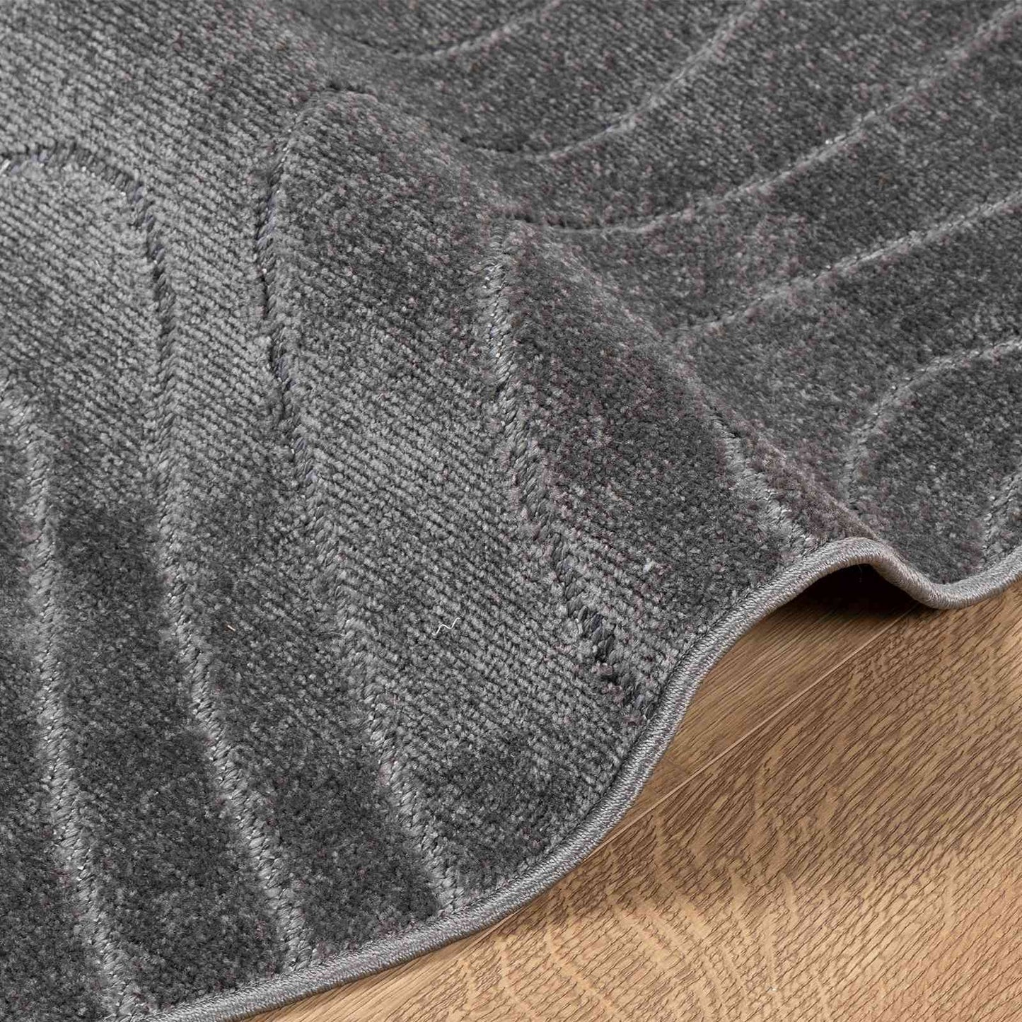 Bereichsteppiche Rund HUARTE Anthrazit Ø 120 CM Polyester