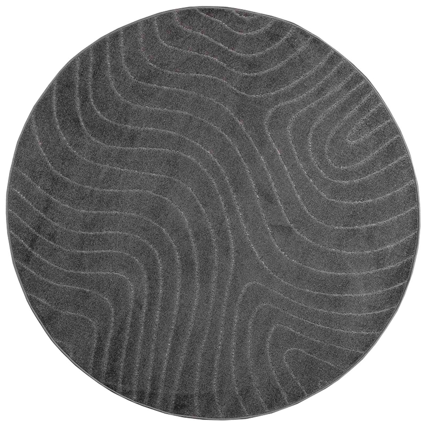 Bereichsteppiche Rund HUARTE Anthrazit Ø 120 CM Polyester
