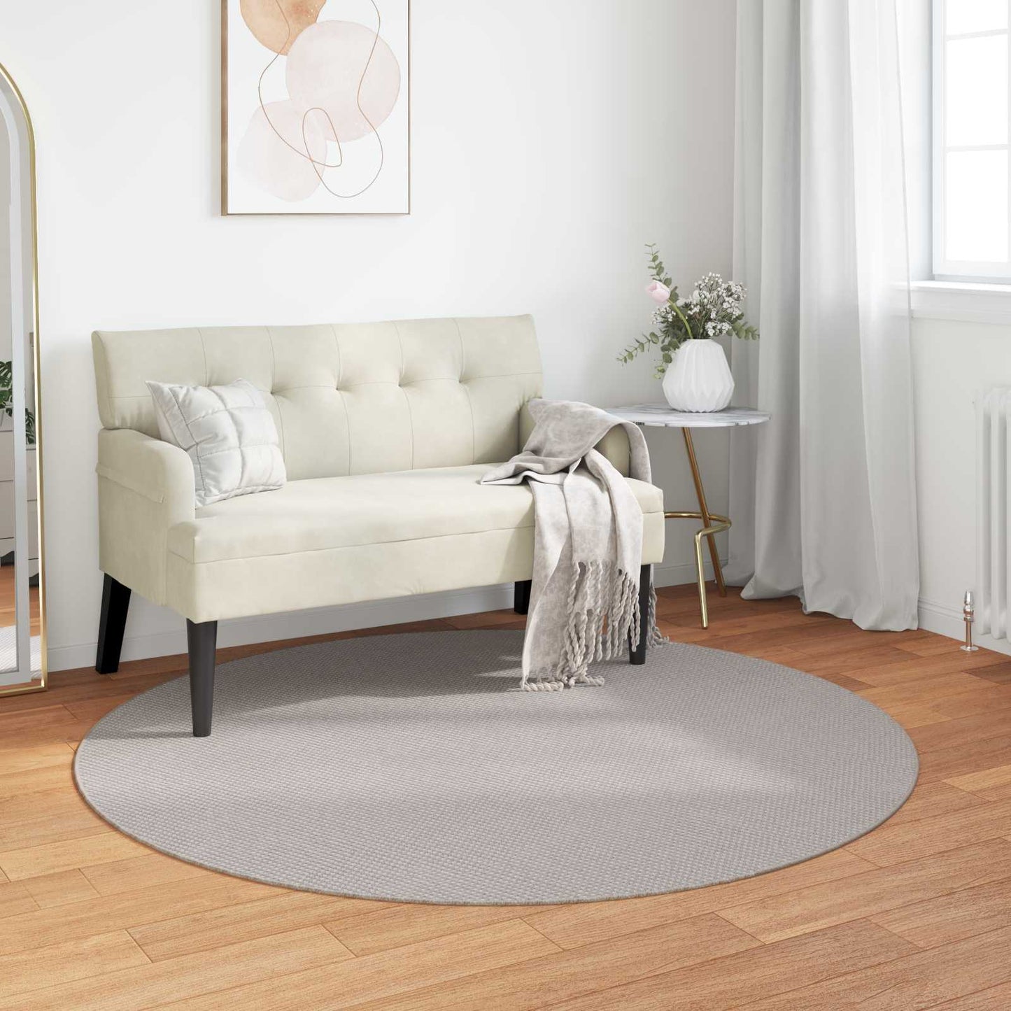Tapis ronds HUARTE Crème Ø 200 CM Polyester
