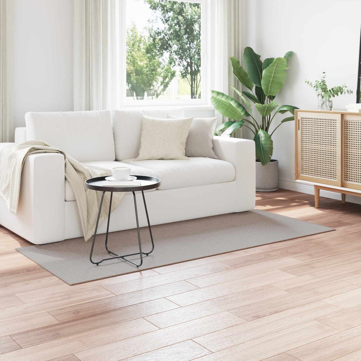 Bereichsteppiche HUARTE Creme und Taupe 150 x 80 cm Polyester