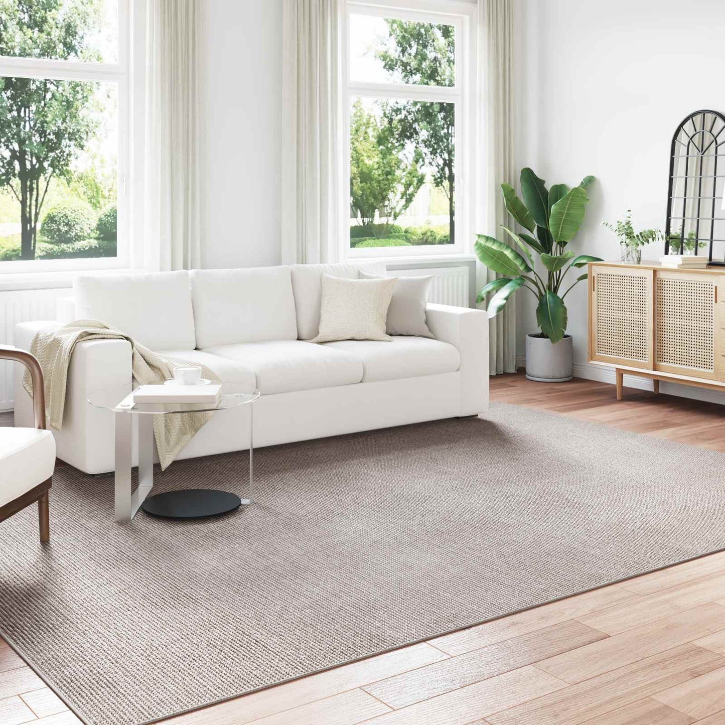 Bereichsteppiche HUARTE Creme und Taupe 340 x 240 cm Polyester