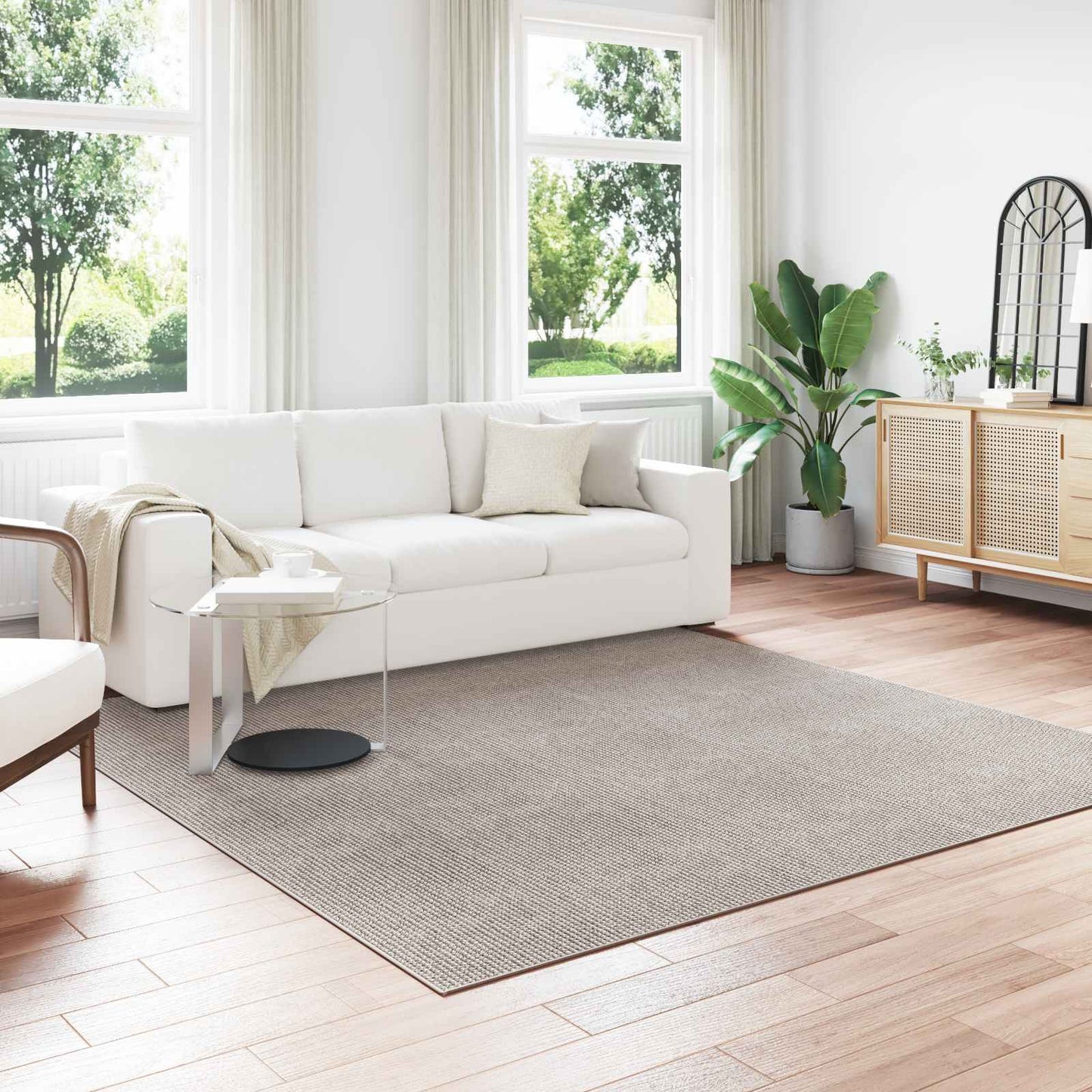 Bereichsteppiche HUARTE Creme und Taupe 240 x 240 cm Polyester