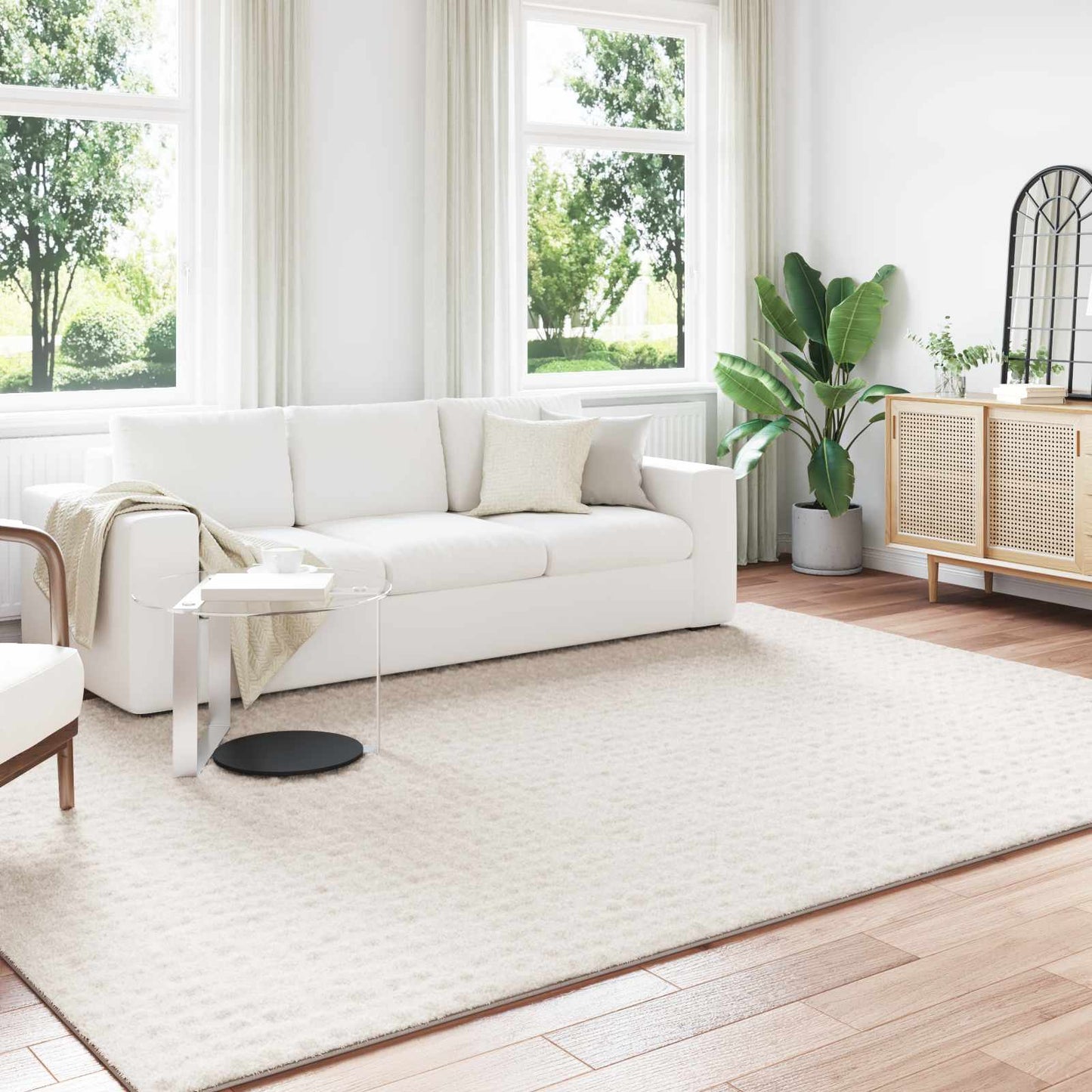 Area rugs HUARTE Cream 280 x 200 cm Polyester