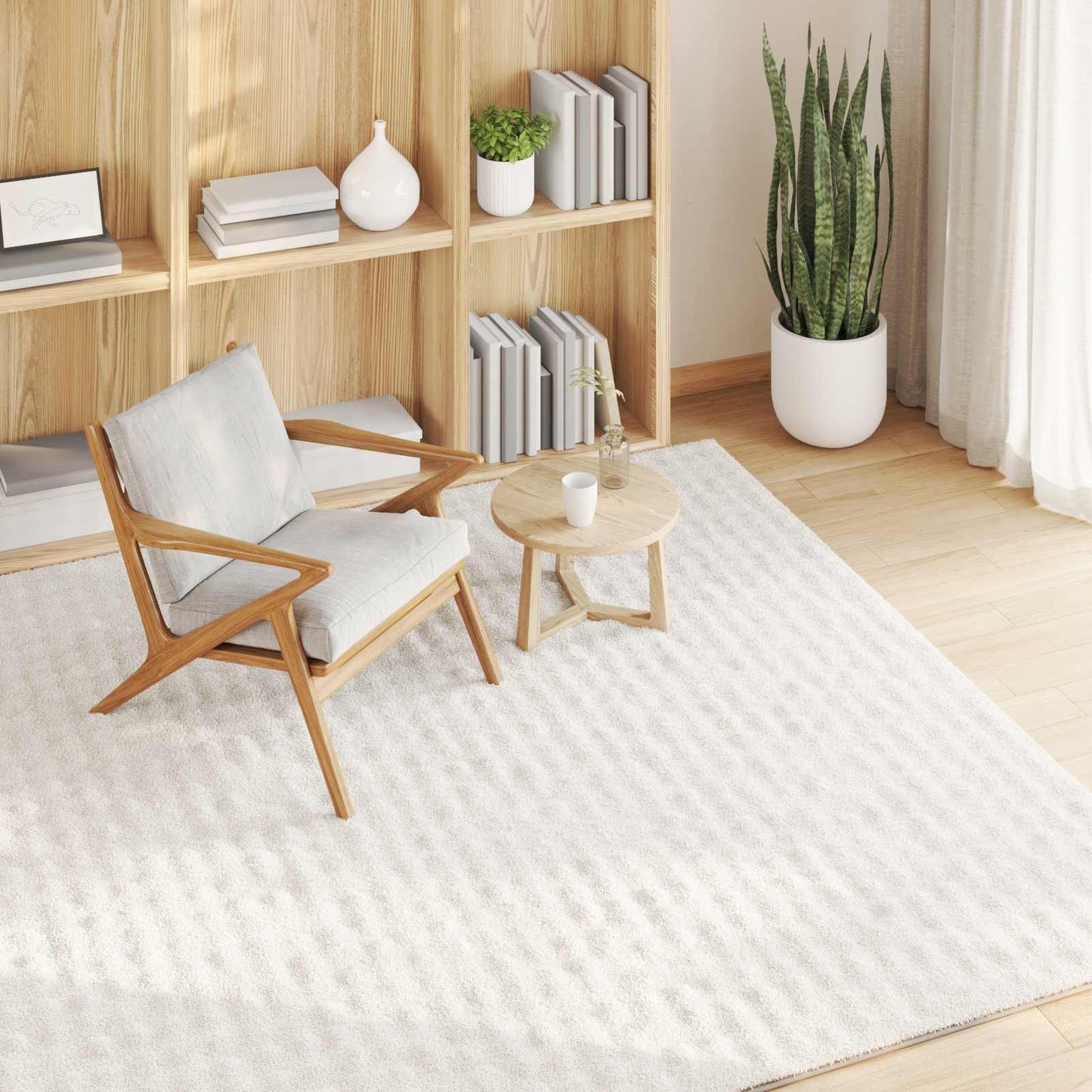 Bereichsteppiche Quadratisch HUARTE Creme 240 x 240 cm