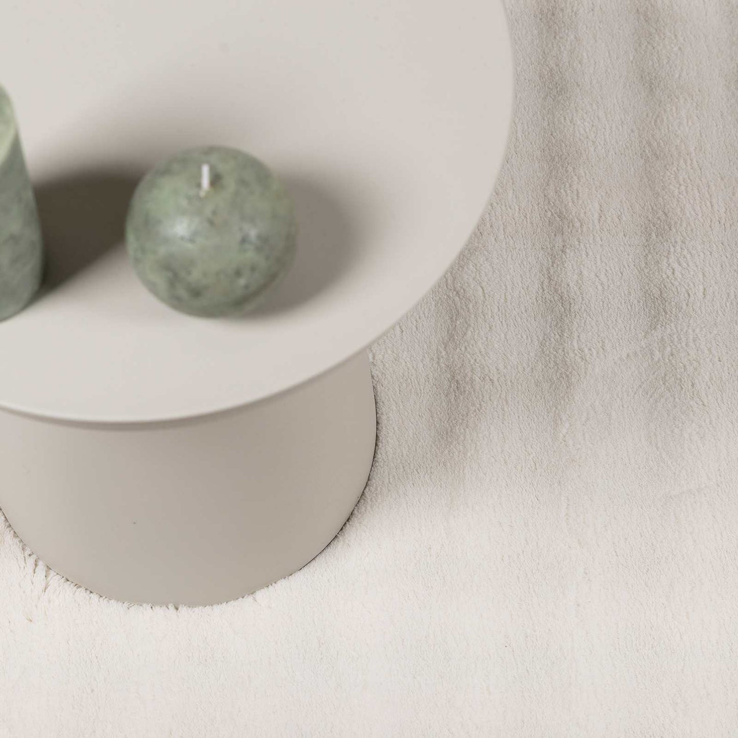Tapis ronds de zone HUARTE Crème Ø 200 CM Polyester