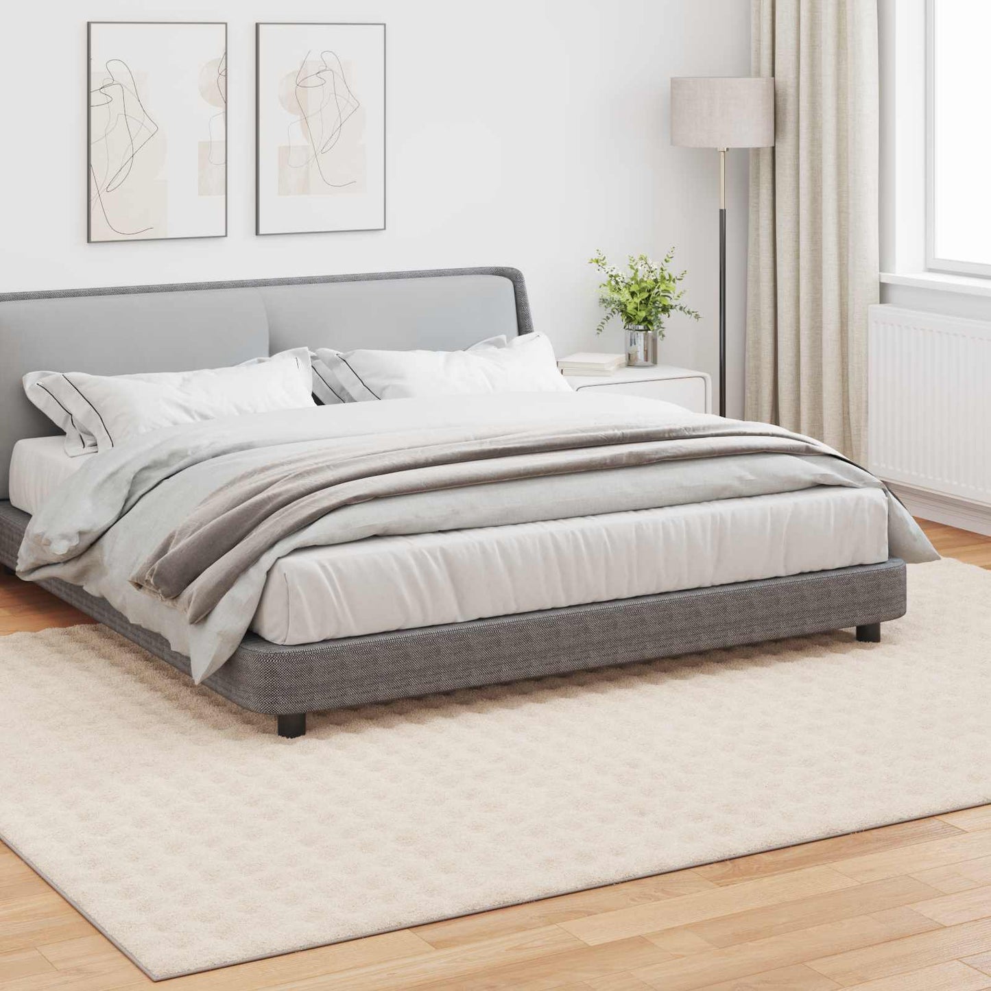 HUARTE Beige Area Rugs 280 x 200 cm Polyester