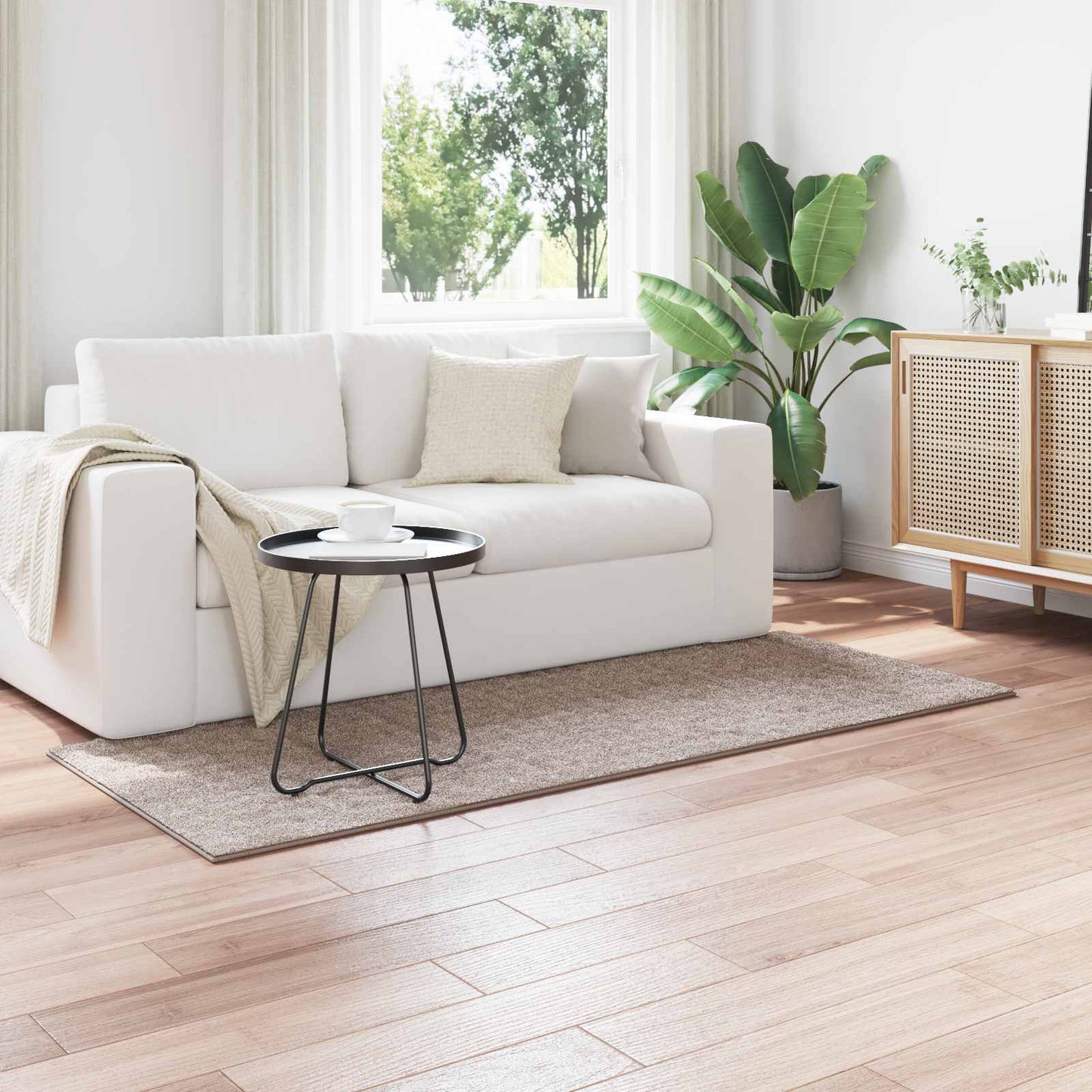 Bereichsteppiche Rechtwinklig HUARTE Sand 150 x 80 cm Polyester