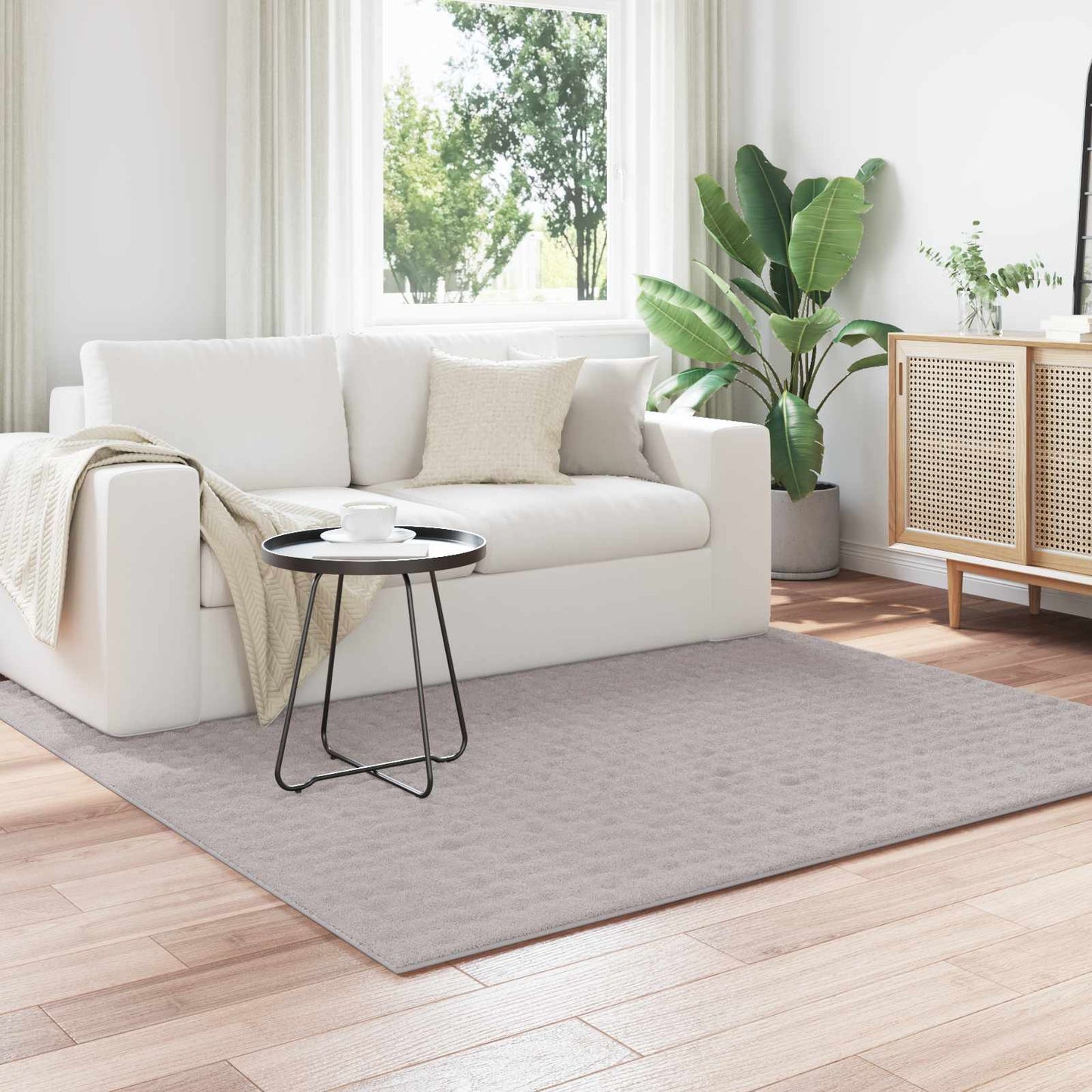 Bereichsteppiche Quadratisch HUARTE Sand 120 x 120 cm Polyester