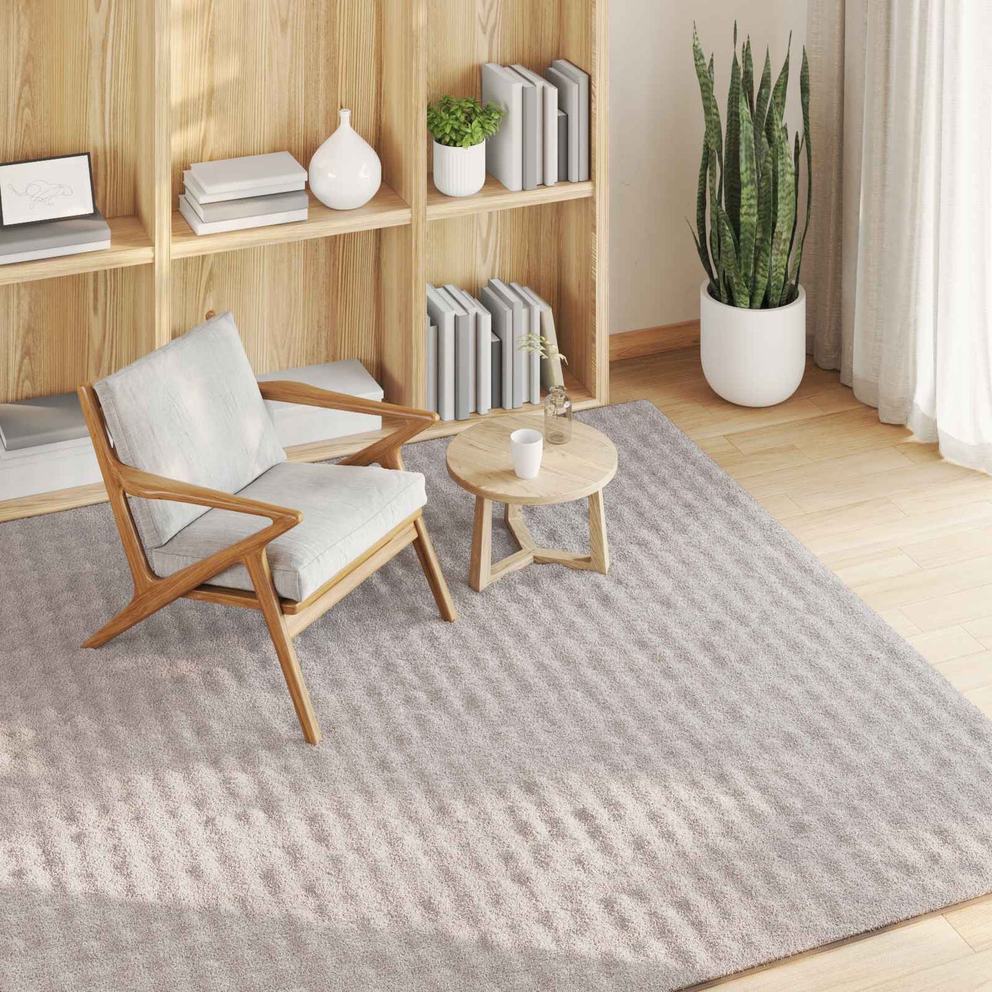 Bereichsteppiche Quadratisch HUARTE Sand 120 x 120 cm Polyester