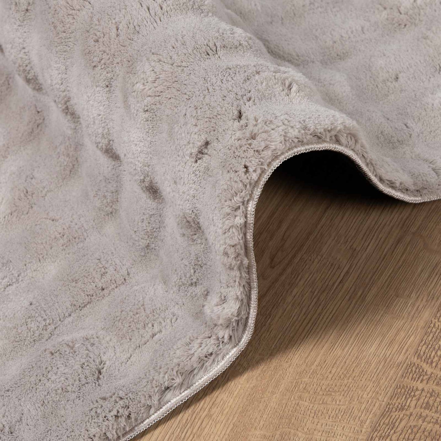 Area Rug Square HUARTE Sand 240 x 240 cm Polyester