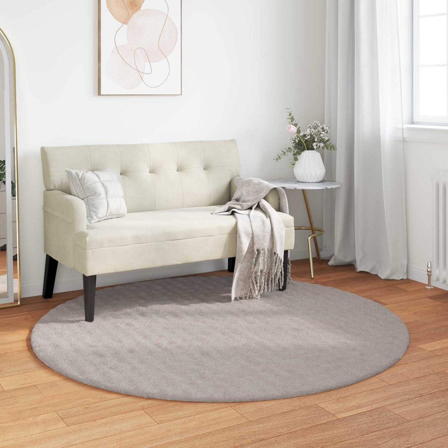 Tapis ronds HUARTE Sable Ø 120 CM Polyester