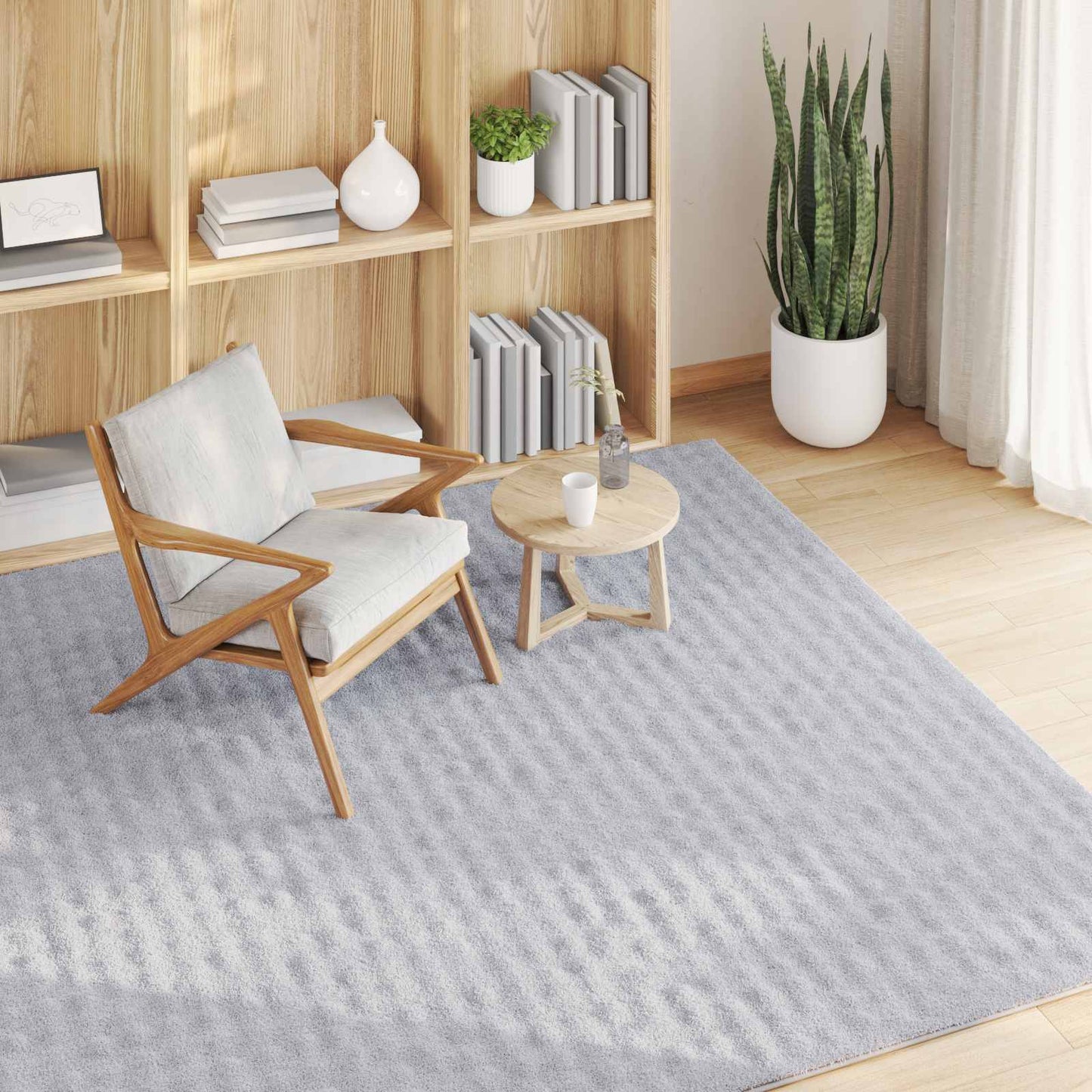 Bereichsteppiche Quadratisch HUARTE Grau 200 x 200 cm Polyester