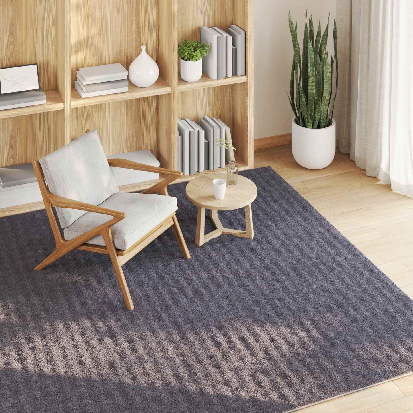 Bereichsteppiche HUARTE Anthrazit 120 x 120 cm Polyester