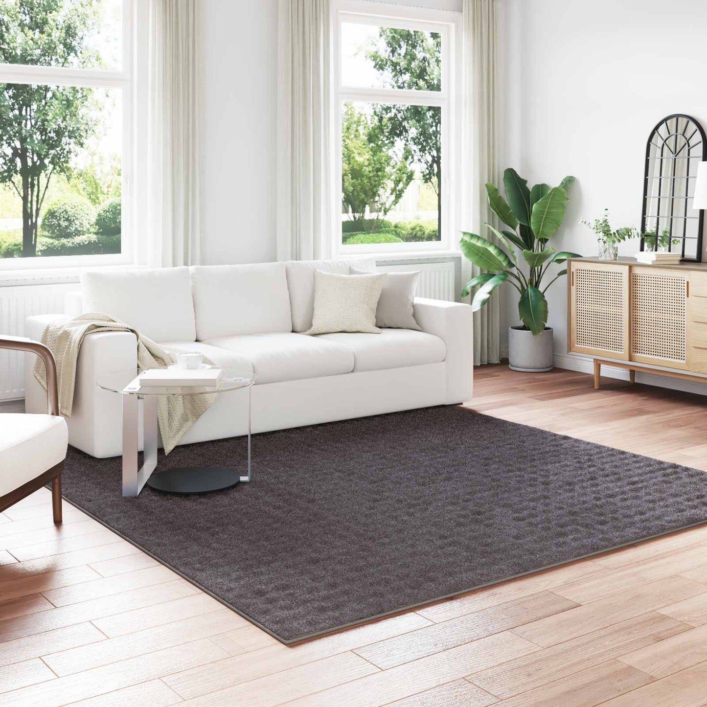 Bereichsteppiche HUARTE Anthrazit 240 x 240 cm Polyester