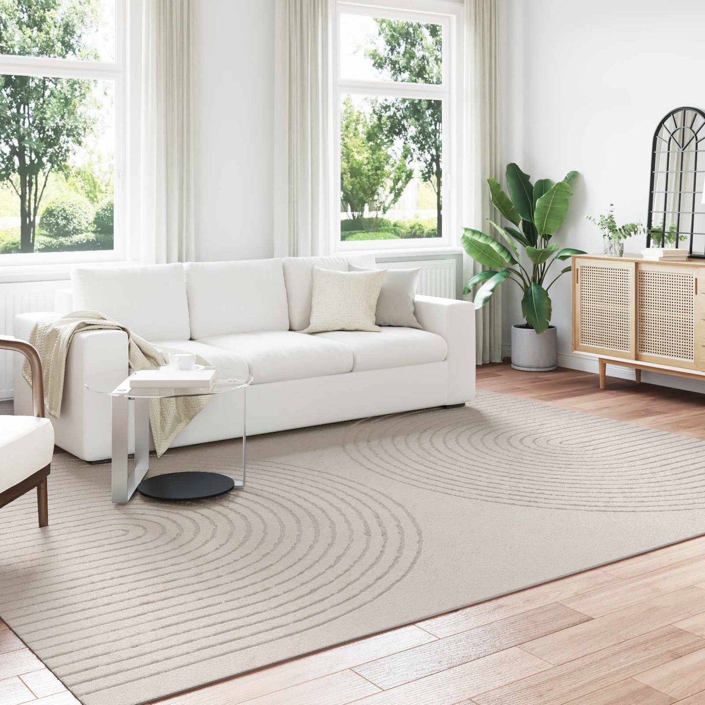 Area rugs HUARTE Cream 280 x 200 cm Polyester