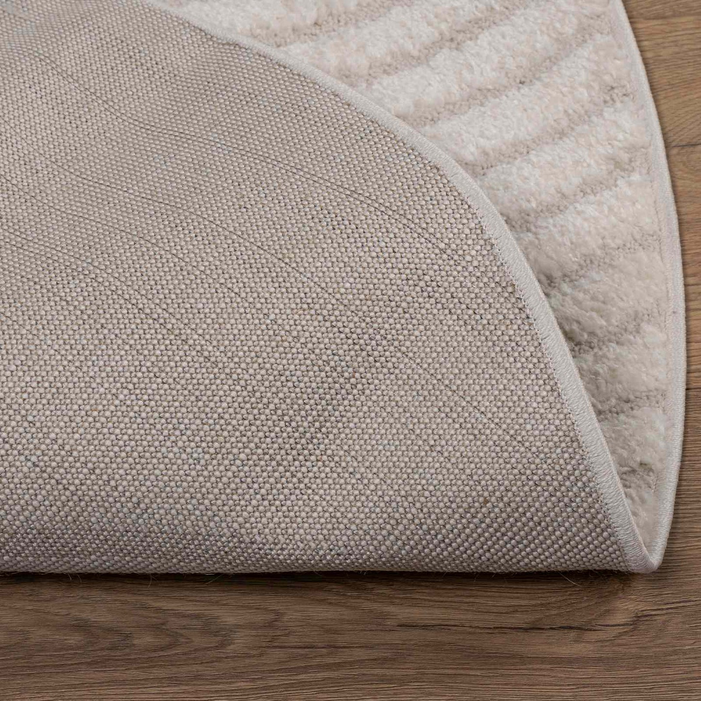 Area Rugs Round HUARTE Cream Ø 200 CM Polyester