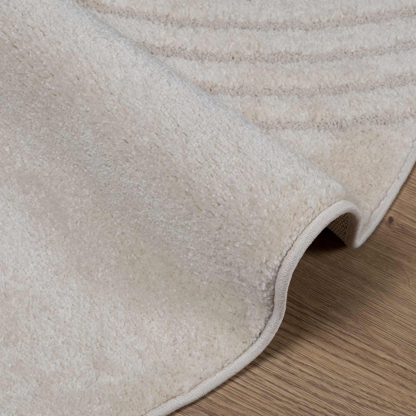 Area Rugs Round HUARTE Cream Ø 200 CM Polyester
