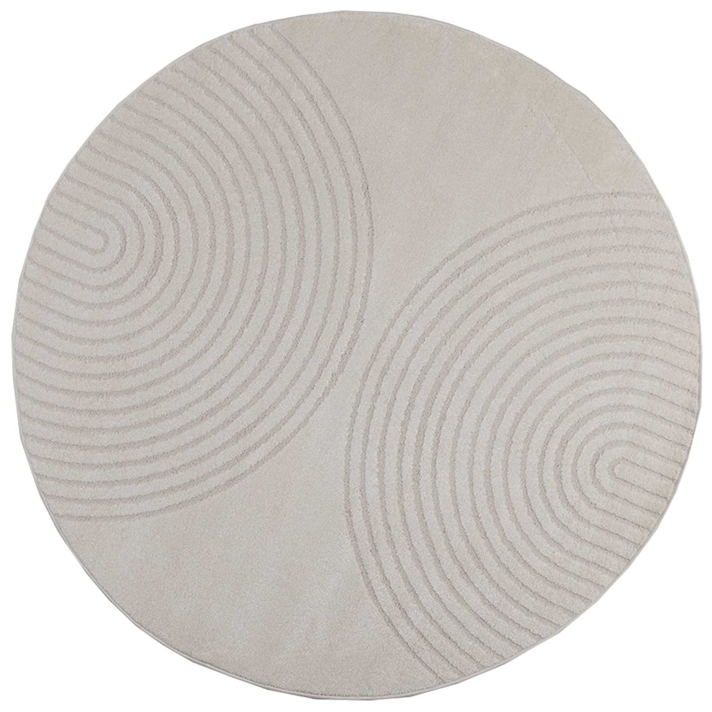 Area Rugs Round HUARTE Cream Ø 200 CM Polyester