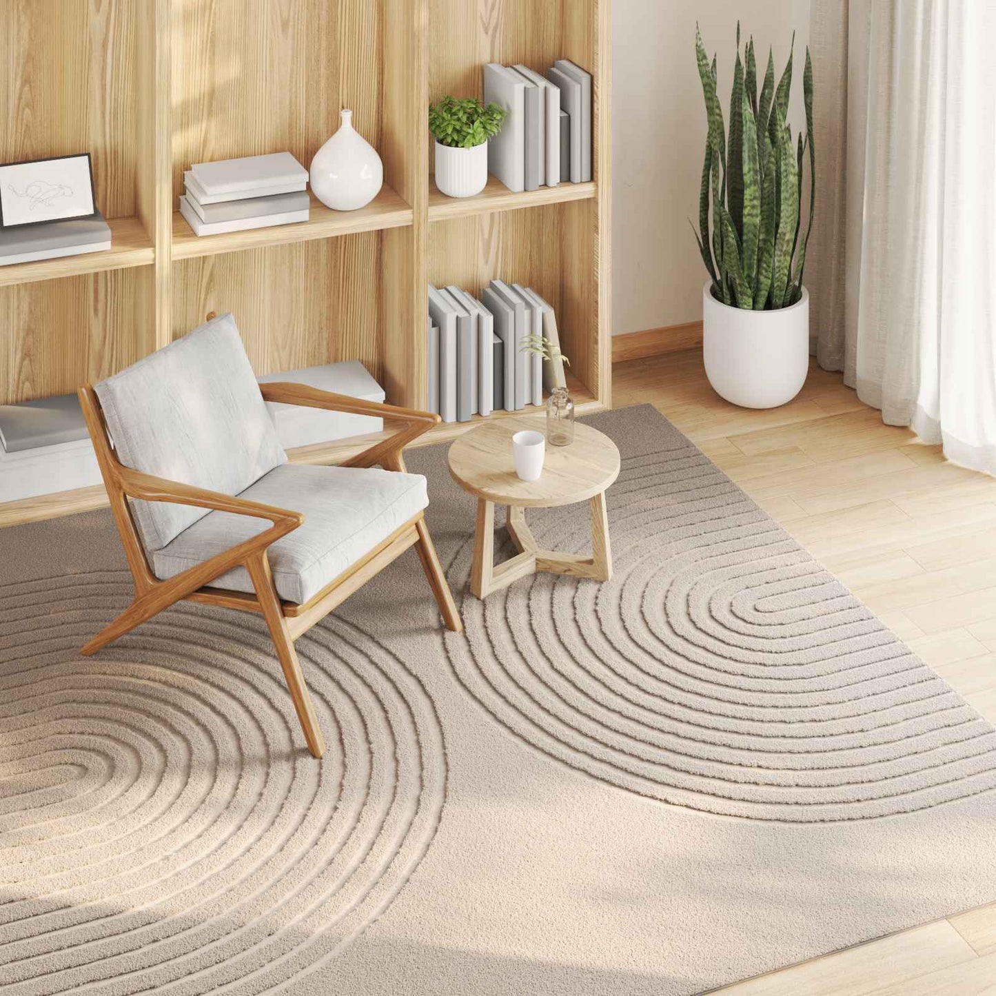 Tapis carrés HUARTE Beige 200 x 200 cm