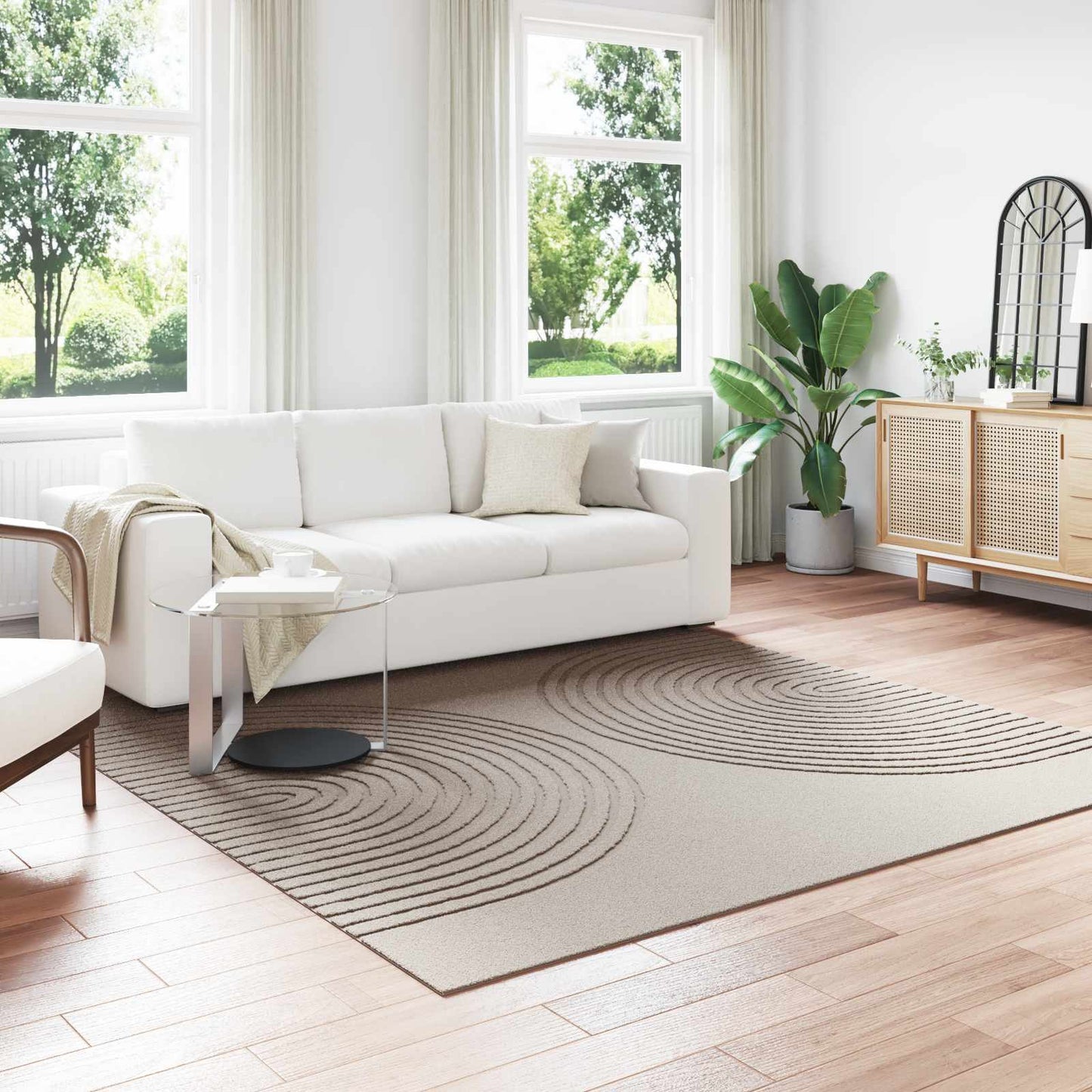 Bereichsteppiche Quadratisch HUARTE Beige 240 x 240 cm