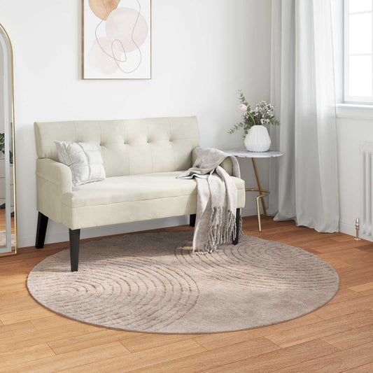 Bereichsteppiche Rund HUARTE Beige Ø 120 CM Polyester