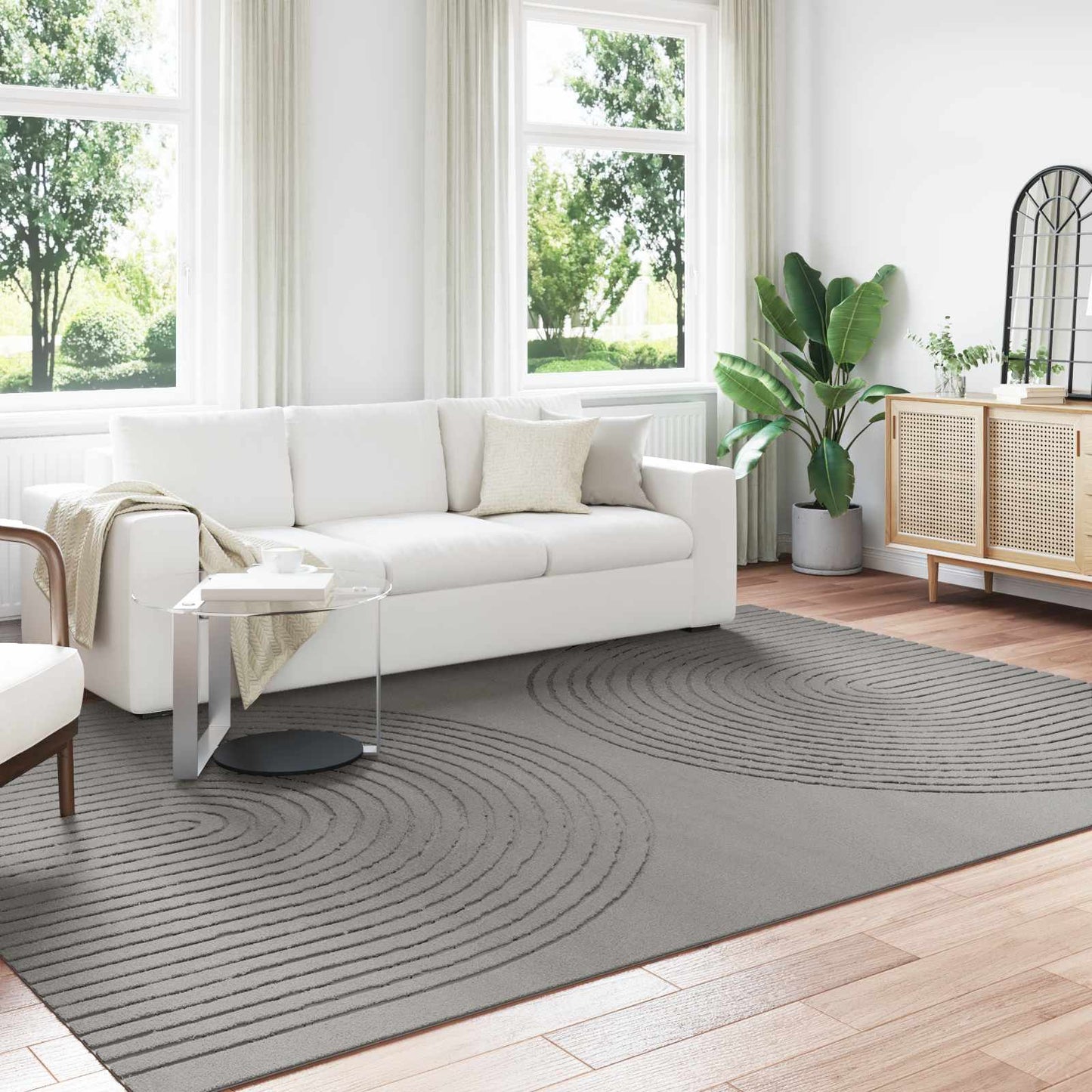 Bereichsteppiche Rechtwinklig HUARTE Grau 280 x 200 cm