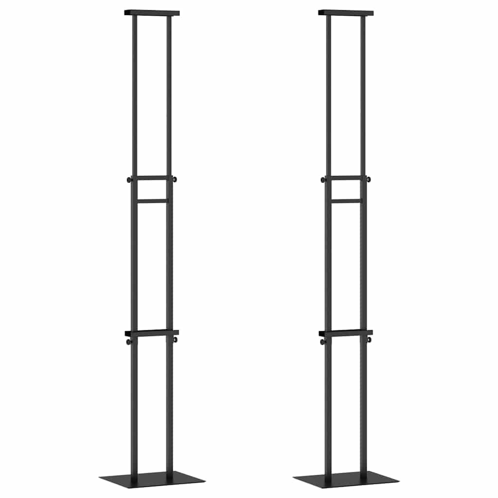 Messestände 2 pcs Schwarz 30 x 23,5 x 210 cm Stahl