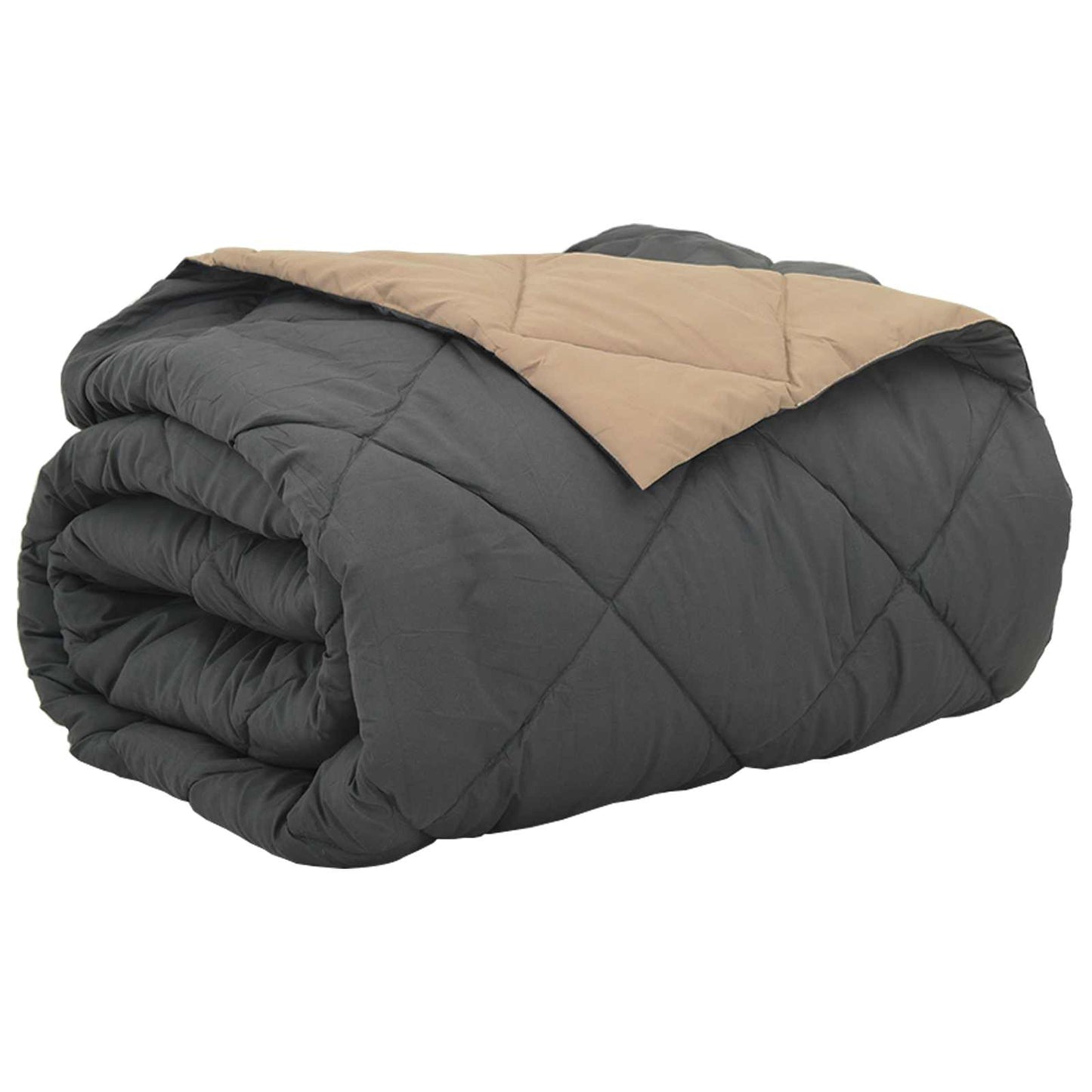 Sommerdecke Anthrazit und Taupe 240 x 200 cm Mikrofaser