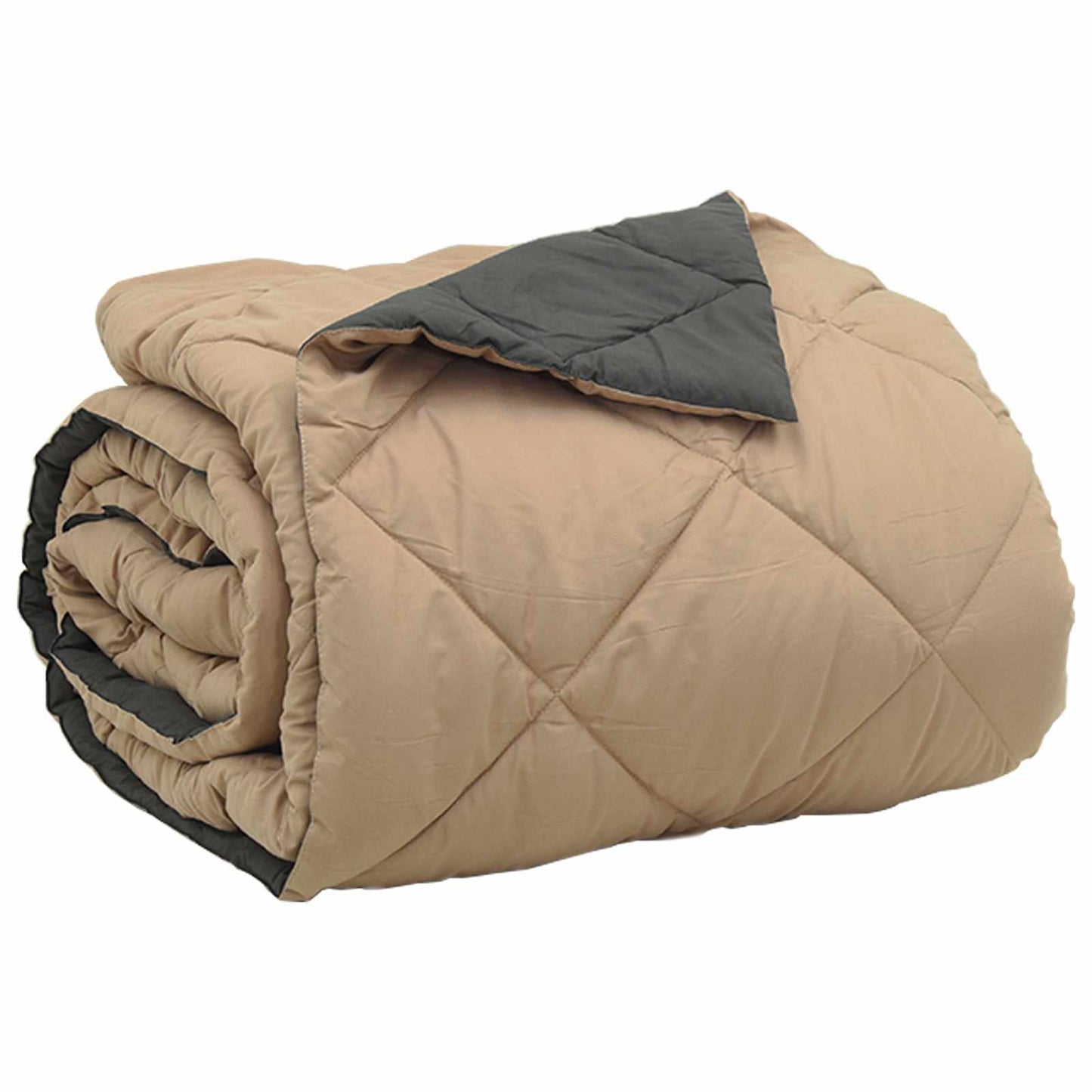 Sommerdecke Anthrazit und Taupe 240 x 200 cm Mikrofaser