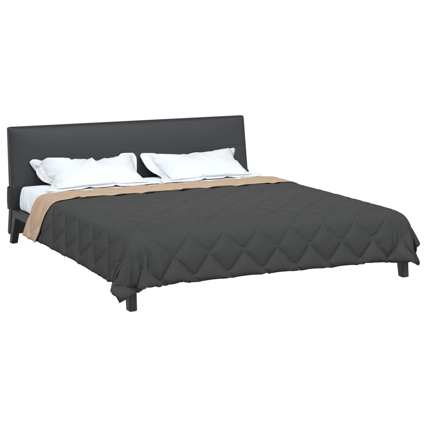 Summer Blanket Anthracite and Taupe 220 x 260 cm Microfiber