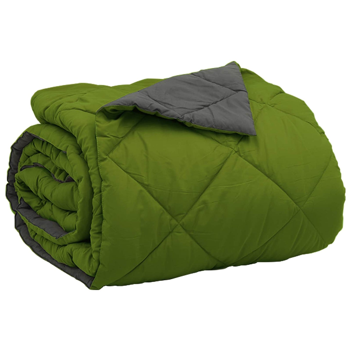 Couette d'été verte et anthracite 220 x 240 cm microfibre