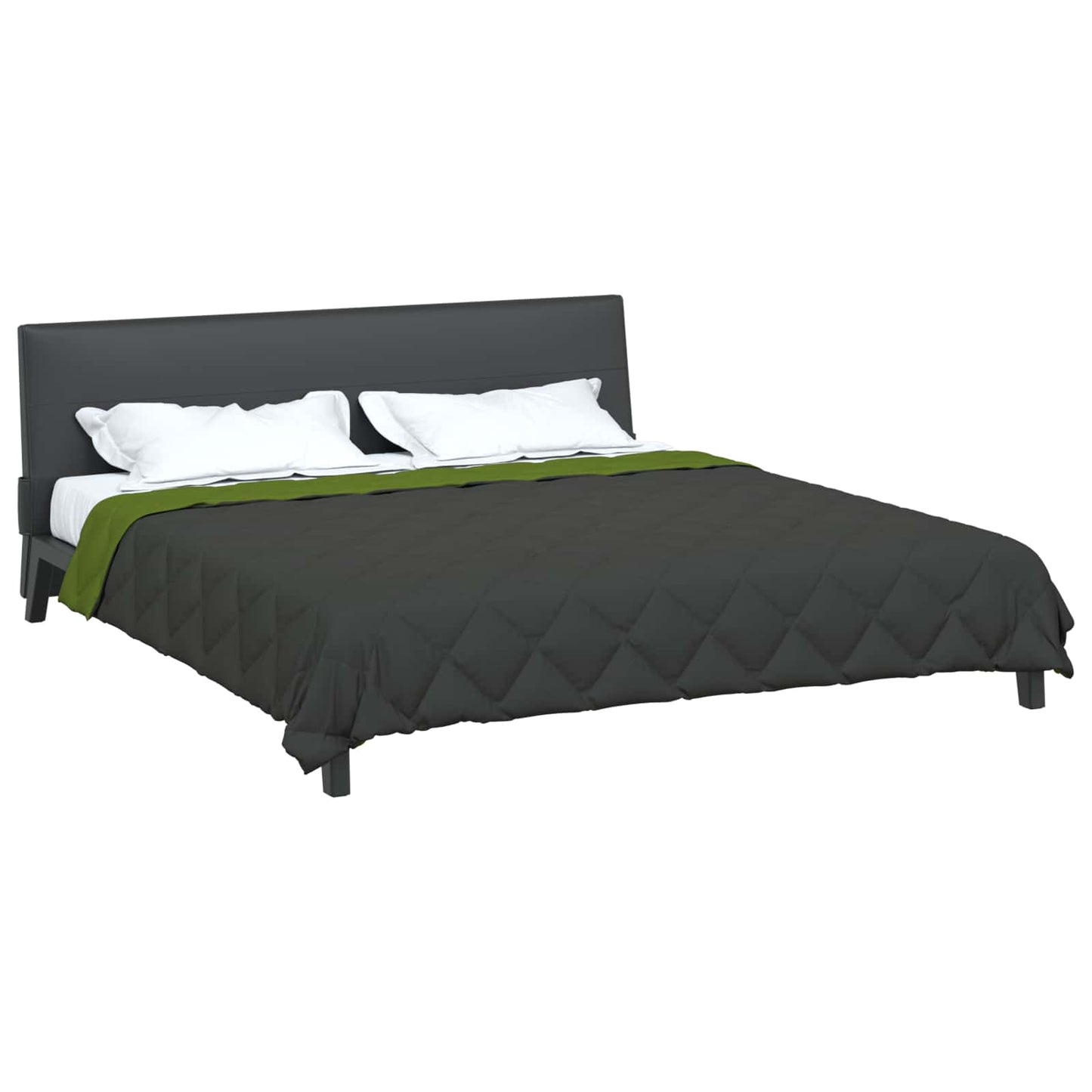 Couette d'été verte et anthracite 220 x 240 cm microfibre