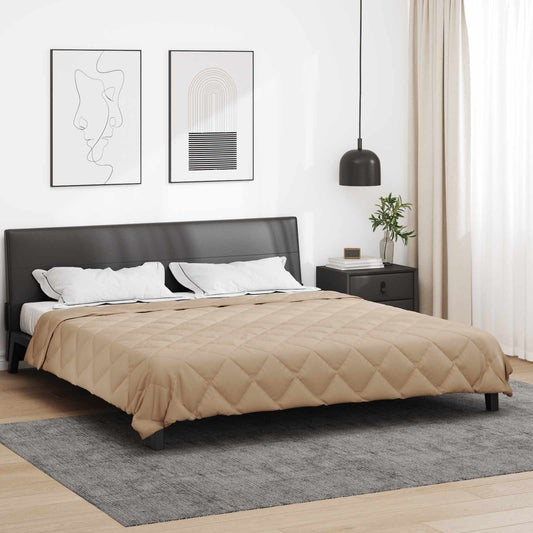 Summer Blanket Taupe 240 x 200 cm Microfiber