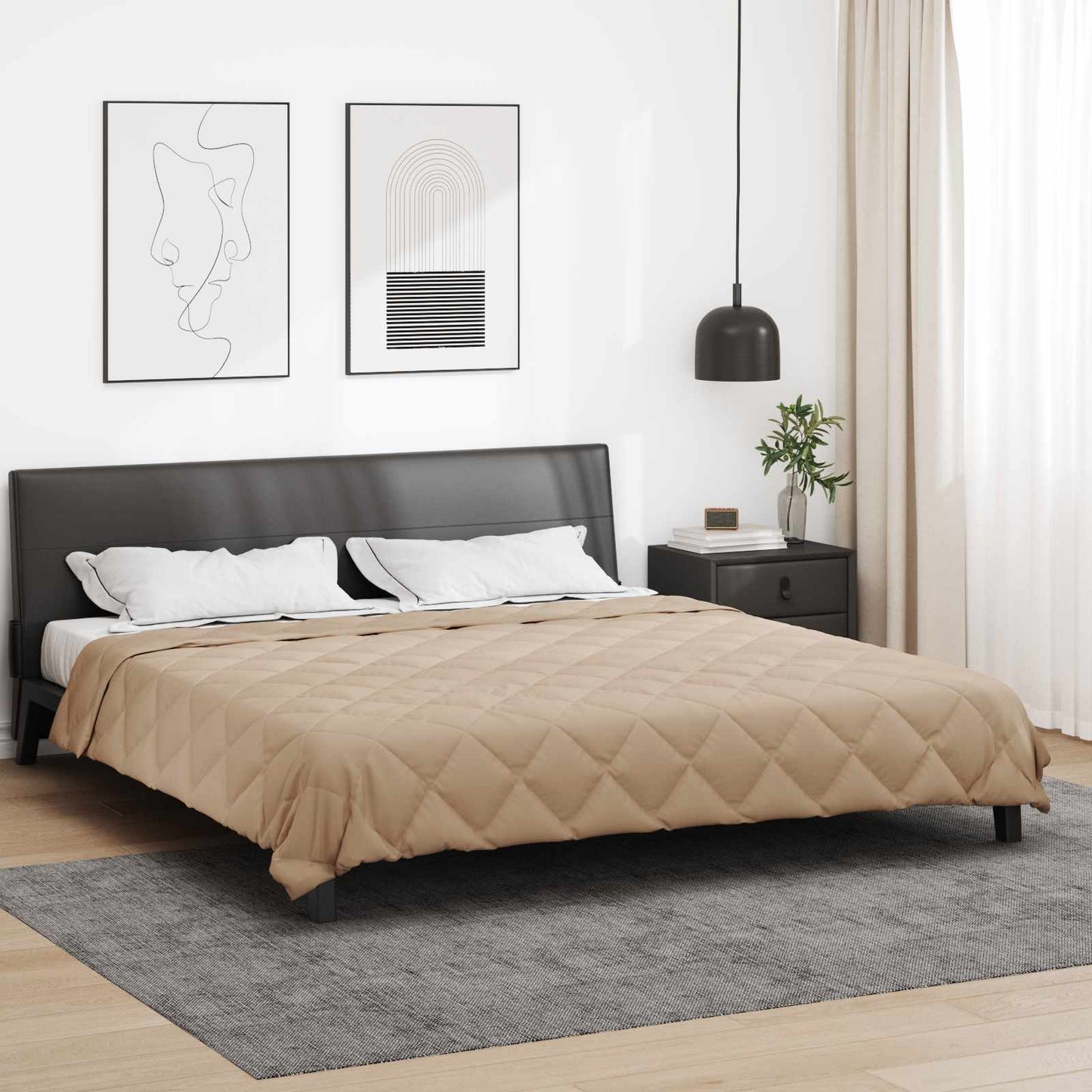 Summer Blanket Taupe 220 x 240 cm Microfiber