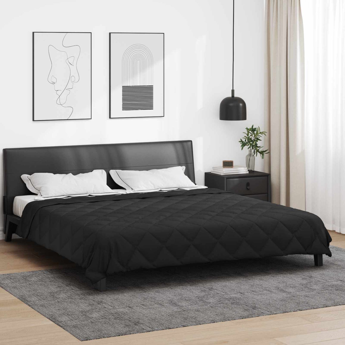 Summer Duvet Black 240 x 260 cm Microfiber