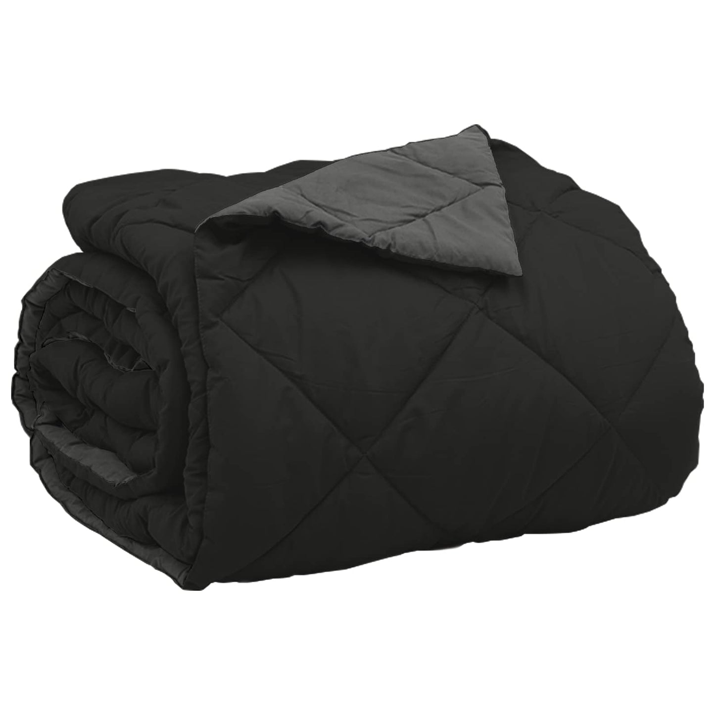 Couette d'été noire et anthracite 200 x 200 cm microfibre