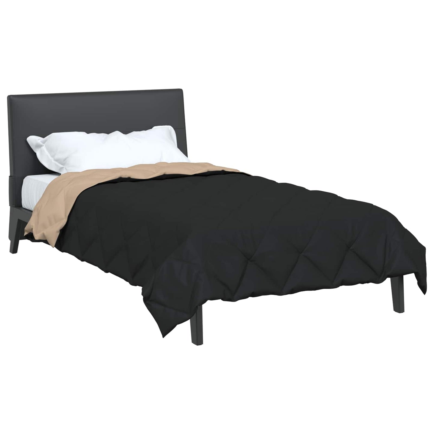 Sommerdecke Schwarz und Taupe 200 x 135 cm Mikrofaser