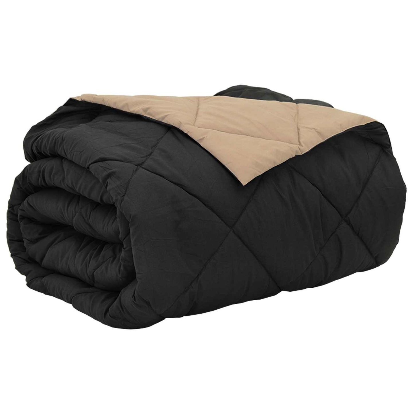 Sommerdecke Schwarz und Taupe 240 x 260 cm Mikrofaser