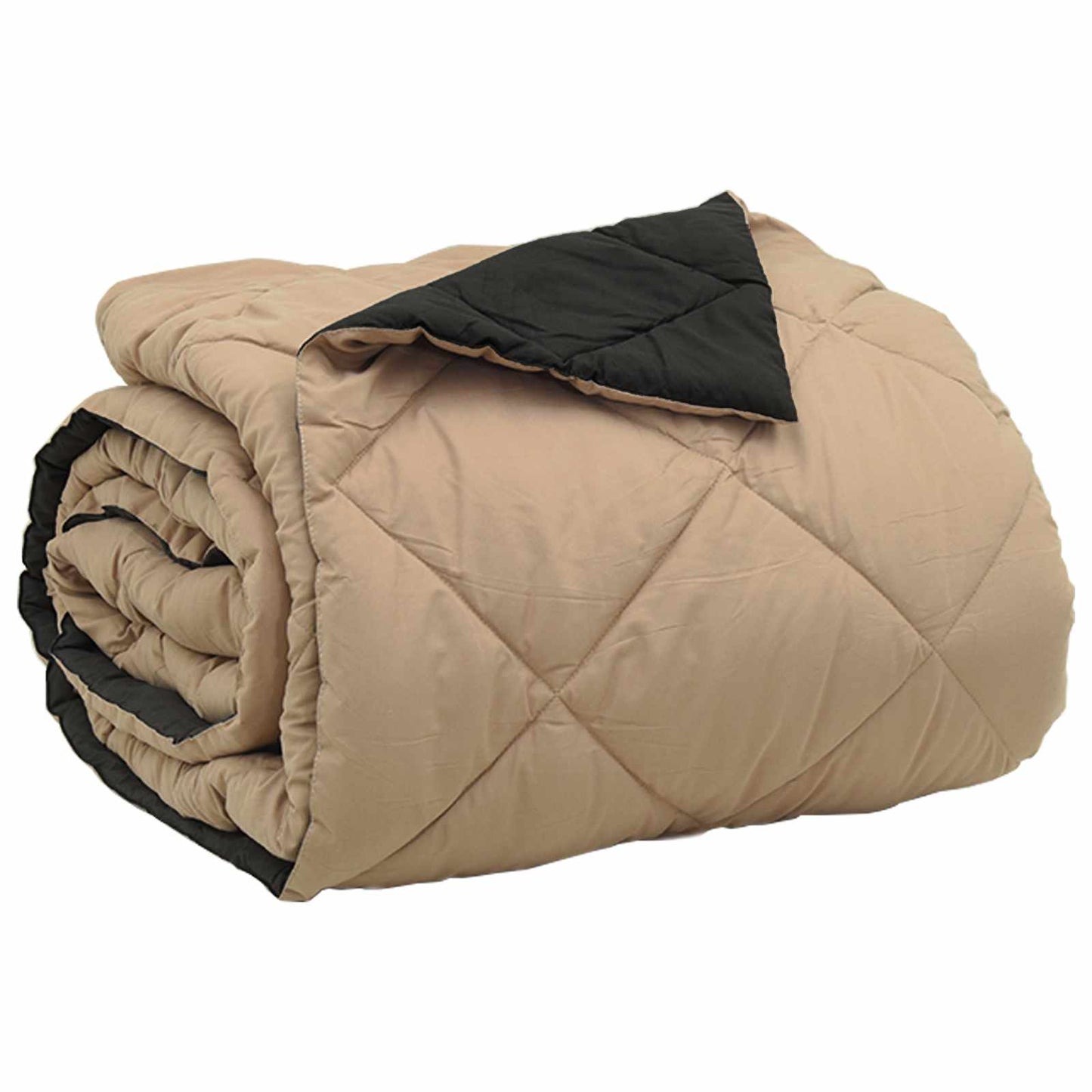 Sommerdecke Schwarz und Taupe 240 x 260 cm Mikrofaser