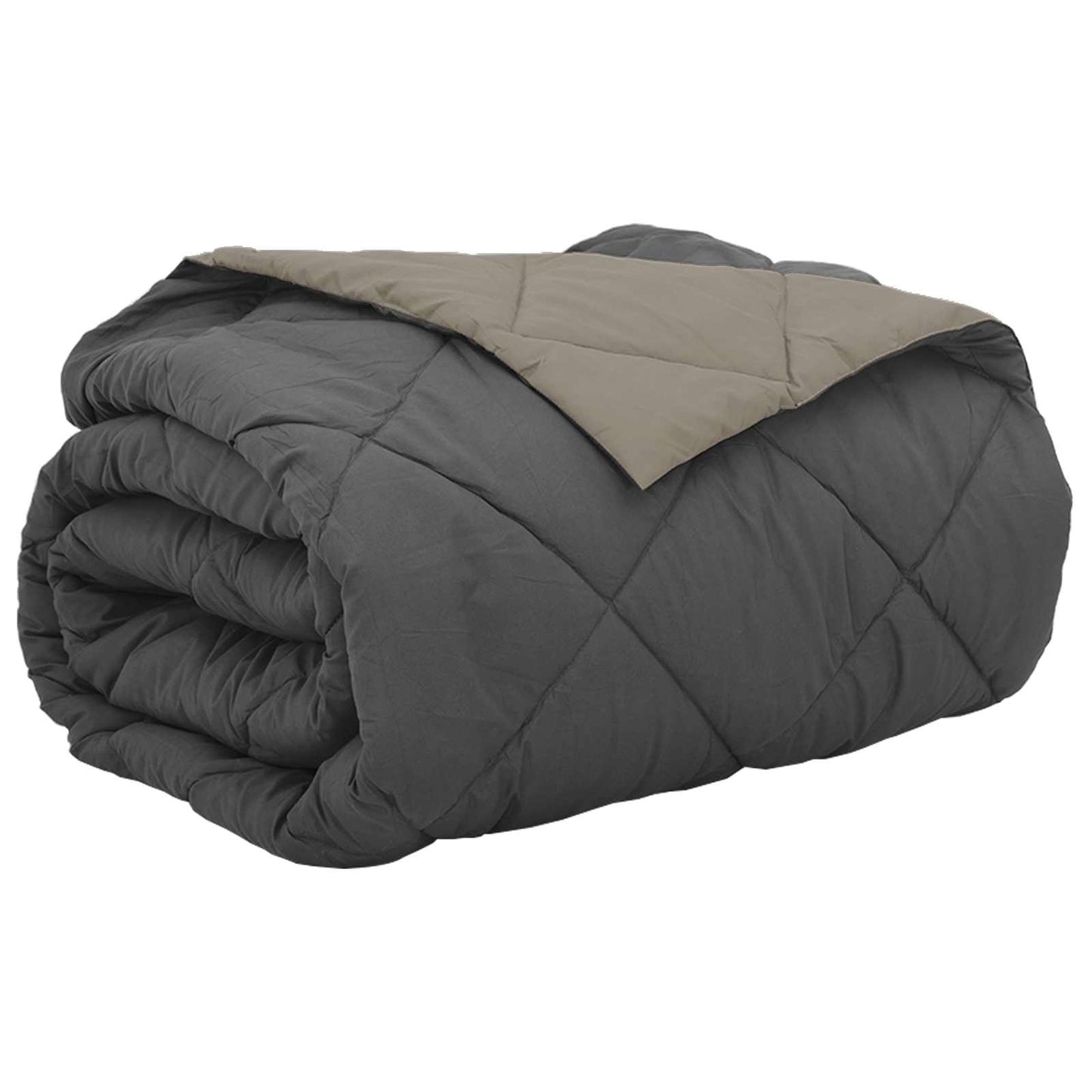 Summer Duvet Light Grey and Anthracite 220 x 200 cm Microfiber