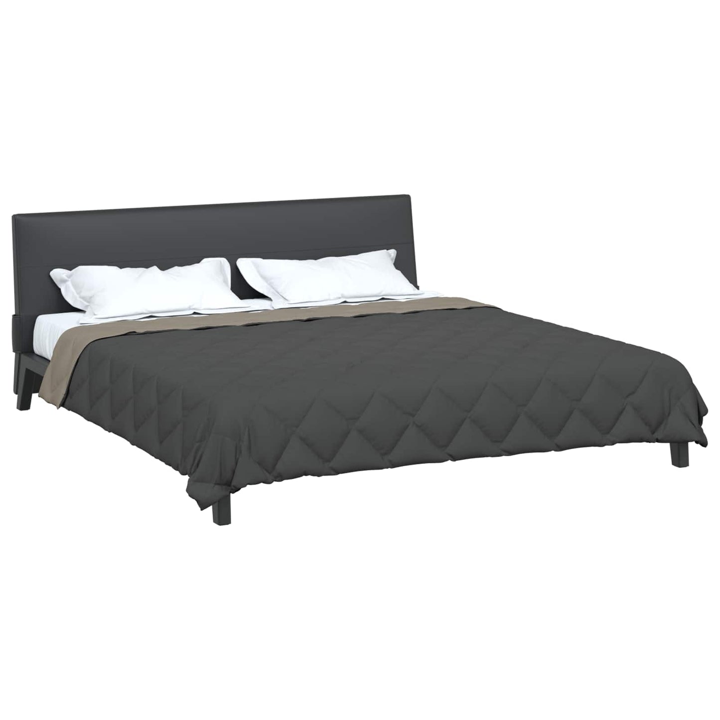 Sommerdecke Hellgrau und Anthrazit 240 x 260 cm Mikrofaser