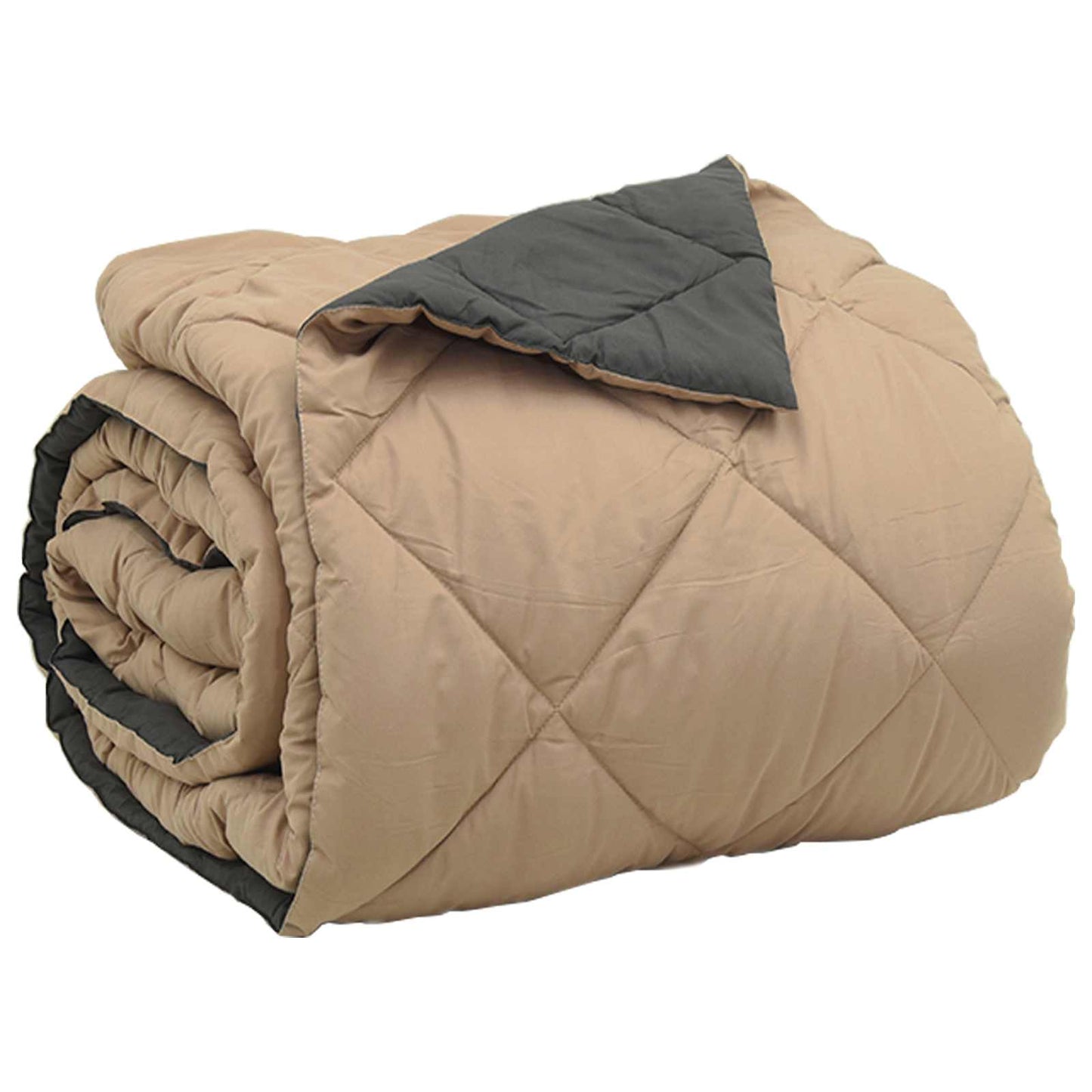 Ganzjahresbettdecke Anthrazit und Taupe 200 x 200 cm Mikrofaser