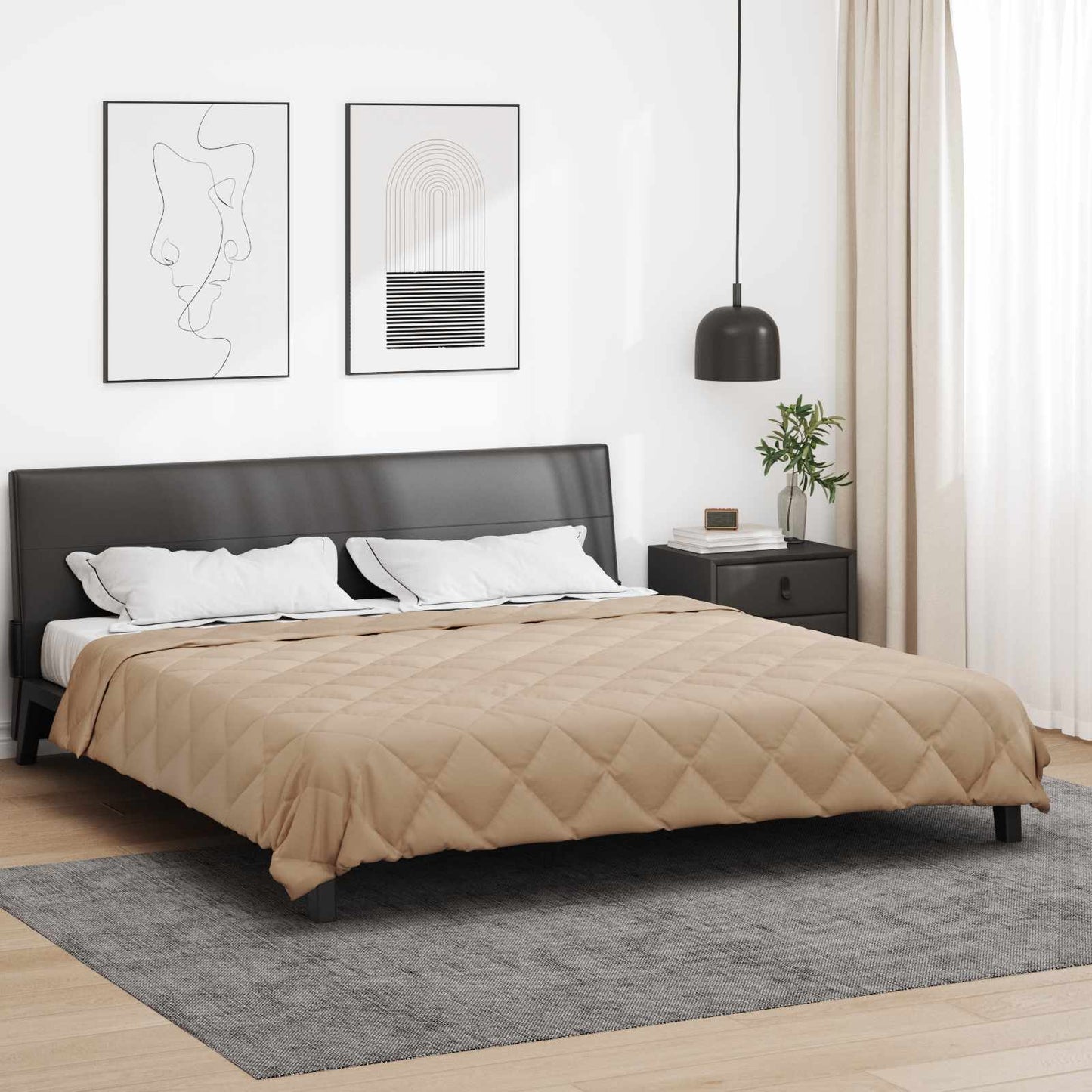 Ganzjahresbettdecke Taupe 200 x 200 cm Mikrofaser